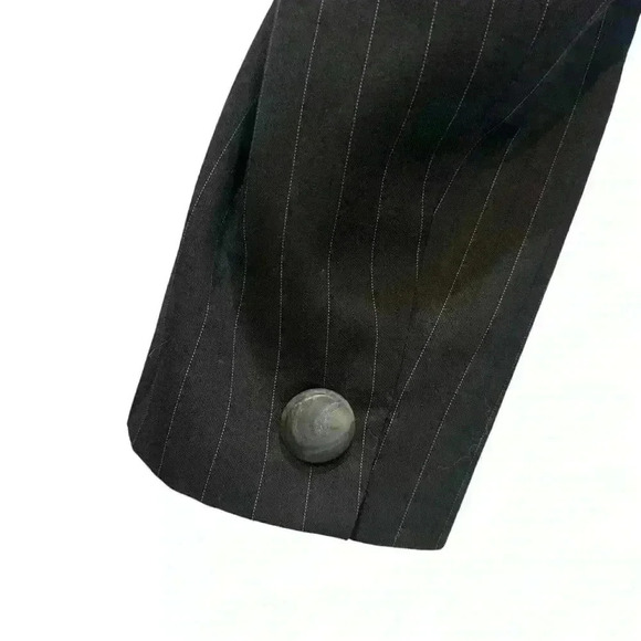 Jones New York Suit Jacket Blazer Black With Brown Pinstripe Lined Women’s 8P - Picture 6 of 11